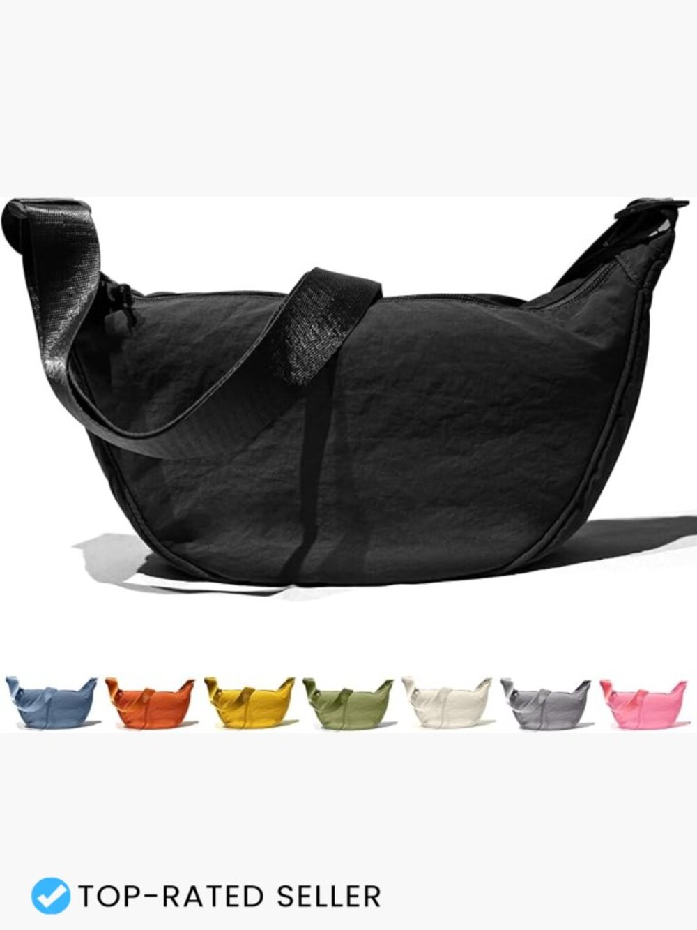 Lightweight Crescent Sling Bag Crossbody Chest Bag Minimal Sporty Casual